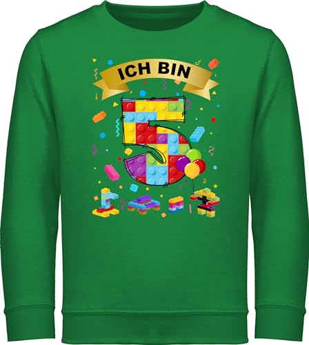 Sweatshirt Kinder Pullover für Jungen Mädchen - 5. Geburtstag - Ich bin 5 Bausteine - 116 (5/6 Jahre) - Grün - geburtstags fünf pulli jahre 5.geburtstag langarm geburtstagsshirt 5, junge alt von Shirtracer