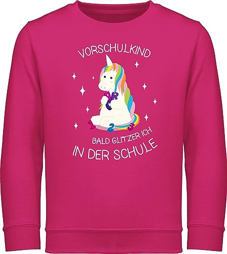 Sweatshirt Kinder Pullover für Jungen Mädchen - Einschulung - Vorschul-Kind Einhorn - 128 (7/8 Jahre) - Fuchsia - einschulung/schulanfang 1.klasse erstklässler erste klasse schulanfang junge von Shirtracer