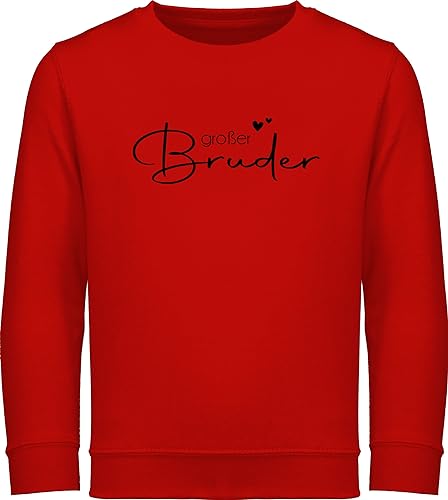 Sweatshirt Kinder Pullover für Jungen Mädchen - Großer Bruder - Big Brother - 116 (5/6 Jahre) - Rot - grosser geschenke geschenk große großen 2024 grosse grosser+bruder bro 2025 kind größeren von Shirtracer