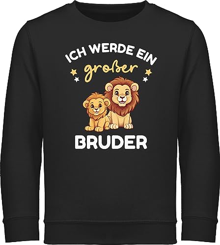 Sweatshirt Kinder Pullover für Jungen Mädchen - Ich werde großer Bruder Geschenk Löwen - 116 (5/6 Jahre) - Schwarz - Brother grosser Junge Big bro EIN große brüder Bruder großen Grosse von Shirtracer