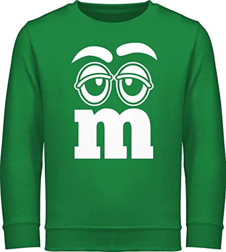 Sweatshirt Kinder Pullover für Jungen Mädchen - Karneval & Fasching - Faschingskostüm Gruppenkostüm M&M Aufdruck Gesicht I M und M I MM Augen I Fastnacht I Fasnacht I Fasnet - 128 (7/8 Jahre) von Shirtracer