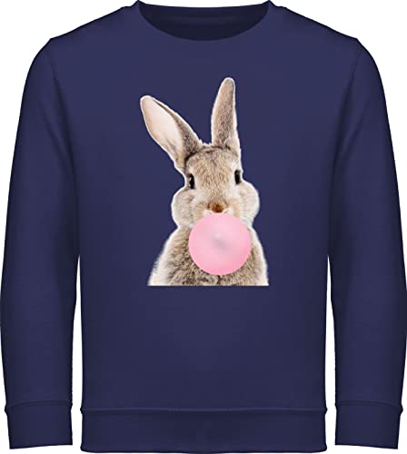 Sweatshirt Kinder Pullover für Jungen Mädchen - Hase Kaugummi I - 152 (12/13 Jahre) - Navy Blau - osterpulli osterhasen hasi pulli ostershirt osterhase hasen langarm hasenmotiv ostern￼ kind von Shirtracer