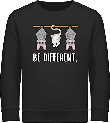 Shirtracer Sweatshirt Kinder Pullover für Jungen Mädchen - Trend Kinderkleidung und Co - Be Different Tiere - 140 (9/11 Jahre) - Schwarz - Fledermaus Pulli fledermäuse von Shirtracer