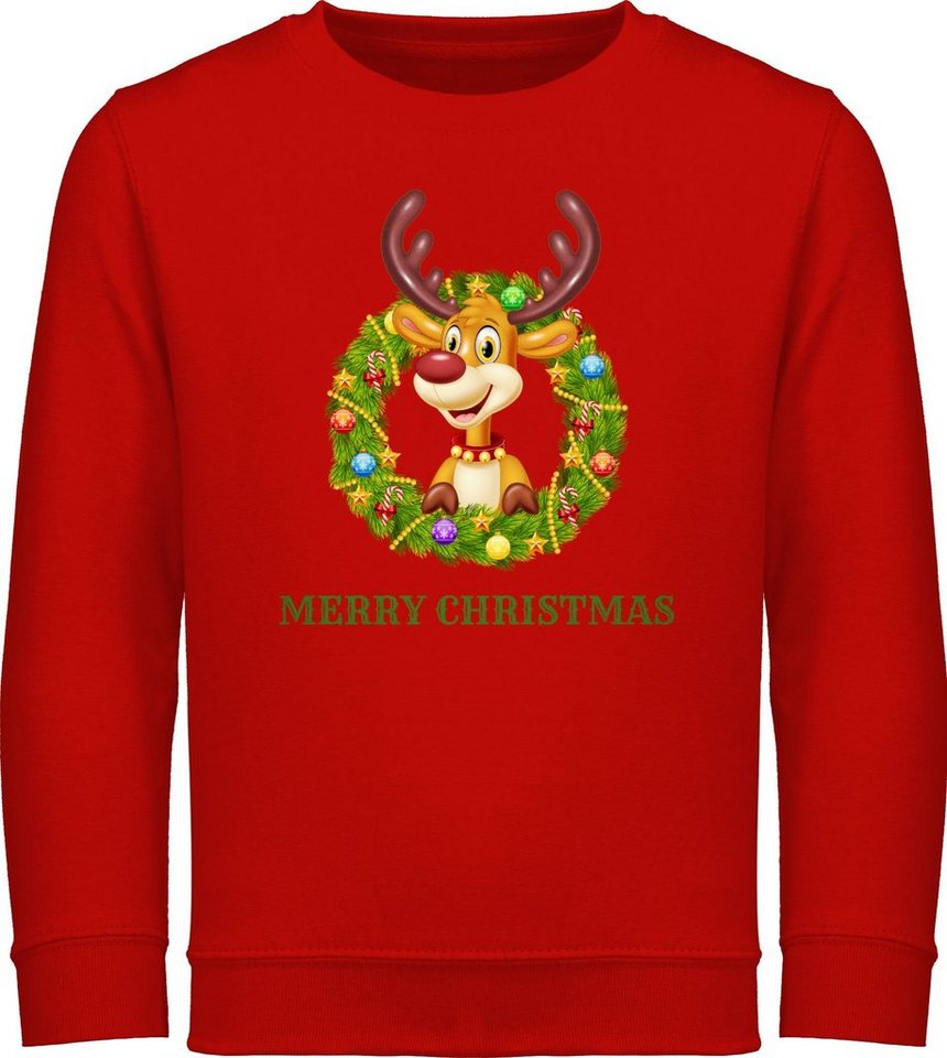 Shirtracer Sweatshirt Rentier im Weihnachtskranz Merry Christmas Weihnachten Kleidung Kinder Shirtracer Sweatshirt Rentier im Weihnachtskranz Merry Christmas Weihnachten Kleidung Kinder von Shirtracer