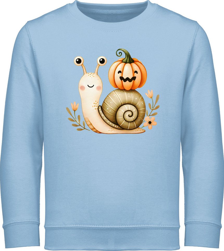 Shirtracer Sweatshirt Süße Schnecke mit Kürbis, Herbstliches Baby und Kinder Motiv, Niedli Halloween Kostüme für Kinder von Shirtracer