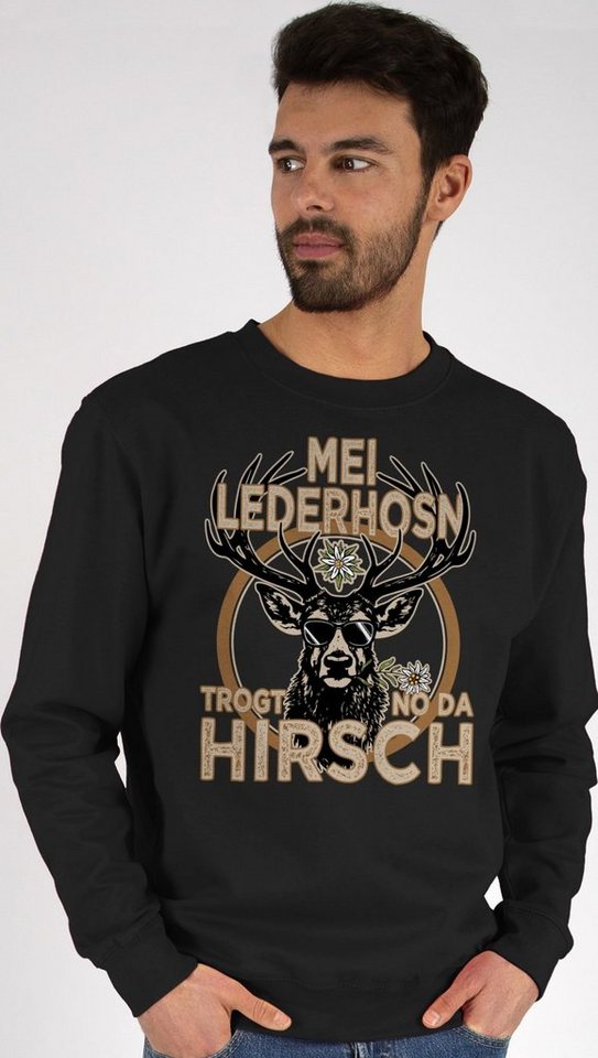 Shirtracer Sweatshirt Trachten Outfit Lederhose Spruch Trägt der Hirsch (1-tlg) Mode für Oktoberfest Herren von Shirtracer