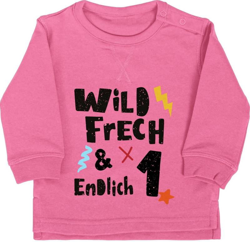 Shirtracer Sweatshirt Wild frech und endlich 1 - Wunderbar ein Jahr 1. Geburtstag von Shirtracer