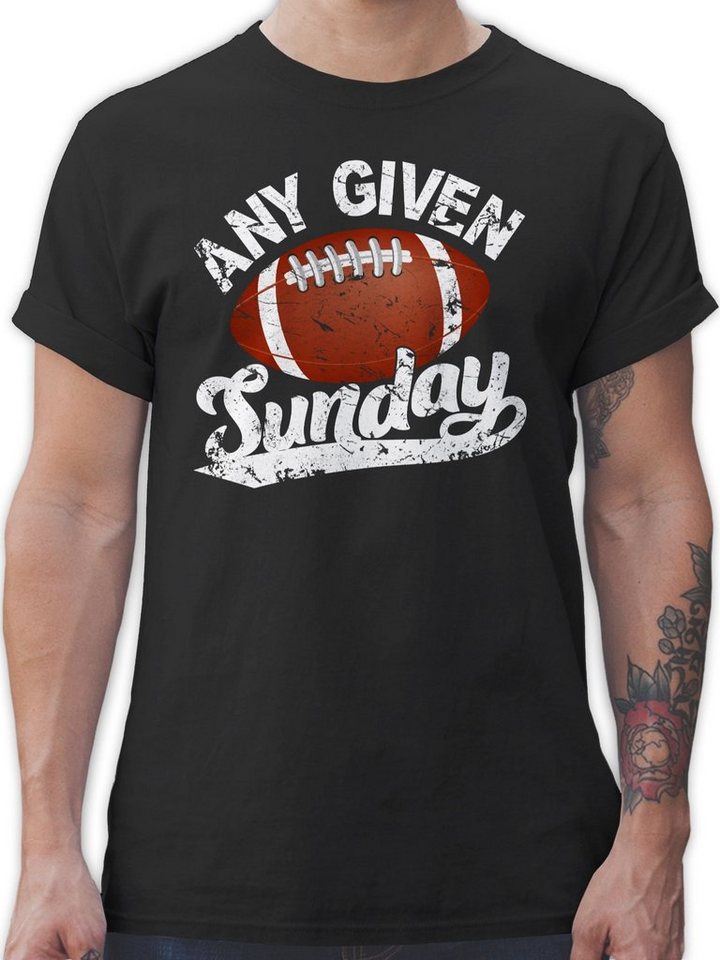 Shirtracer T-Shirt Any given Sunday mit Football weiß American Football NFL von Shirtracer
