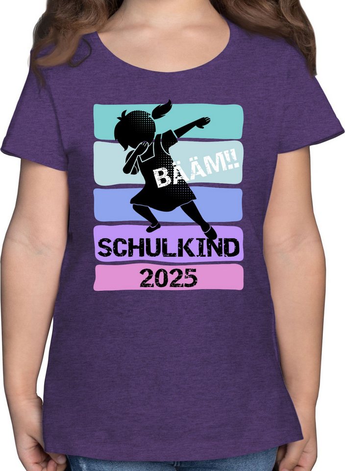 Shirtracer T-Shirt Bääm!! Schulkind 2025 Mädchen Einschulung Mädchen von Shirtracer