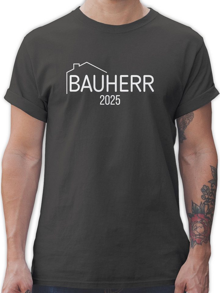 Shirtracer T-Shirt Bauherr 2025 weiß Herren & Männer Geschenke von Shirtracer