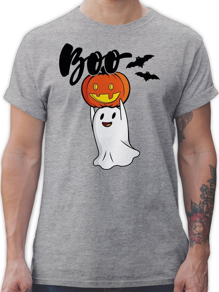 Shirtracer T-Shirt Boo Geist Kürbis Gespenst Gespenster Geister Halloween Kostüme Herren von Shirtracer