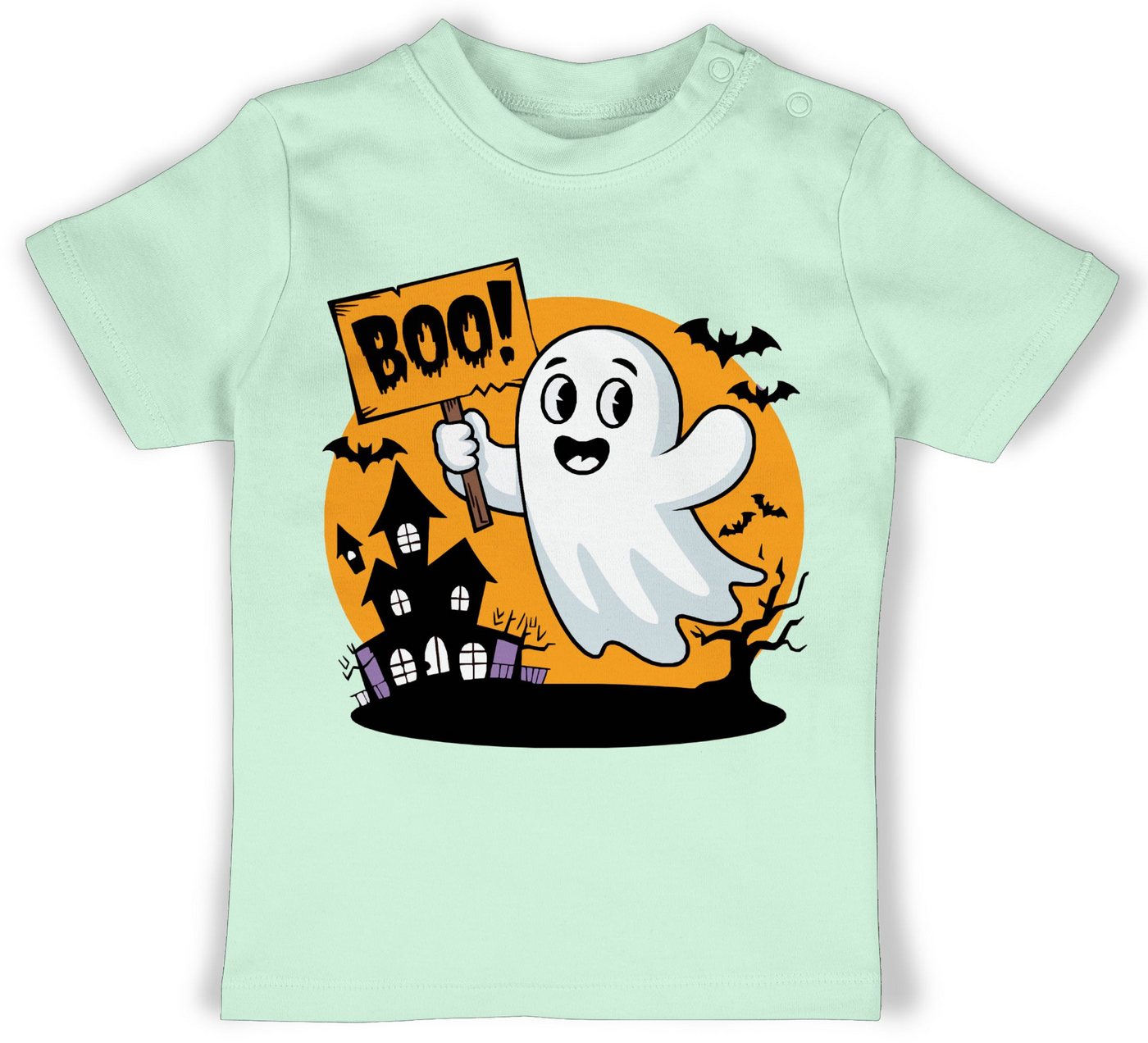 Shirtracer T-Shirt Boo Süßer Geist I Spooky I Niedliches Halloween Gespenst Halloween Kostüme für Baby von Shirtracer