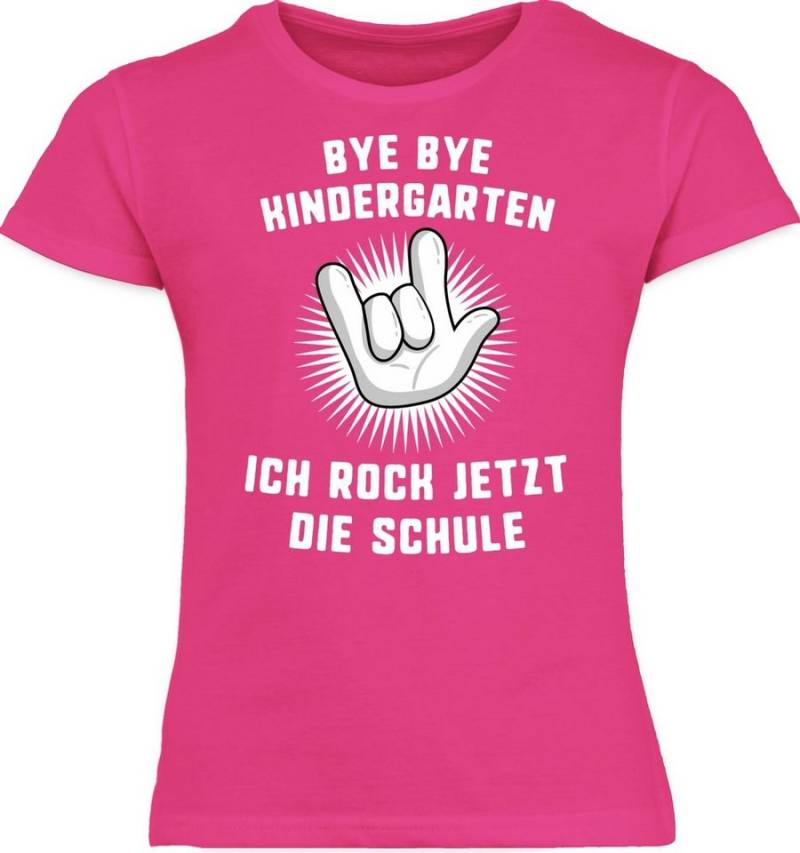 Shirtracer T-Shirt Bye Bye Kindergarten Ich rock jetzt die Schule Hand Einschulung Mädchen von Shirtracer