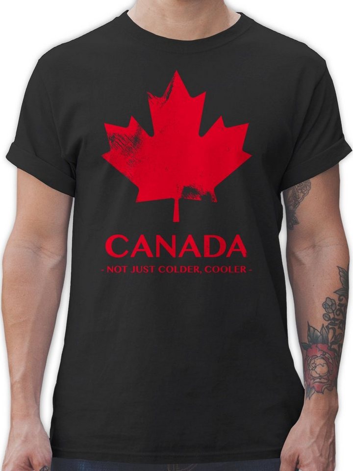 Shirtracer T-Shirt Canada Not just colder cooler - Souvenir Geschenk Länder Wappen von Shirtracer