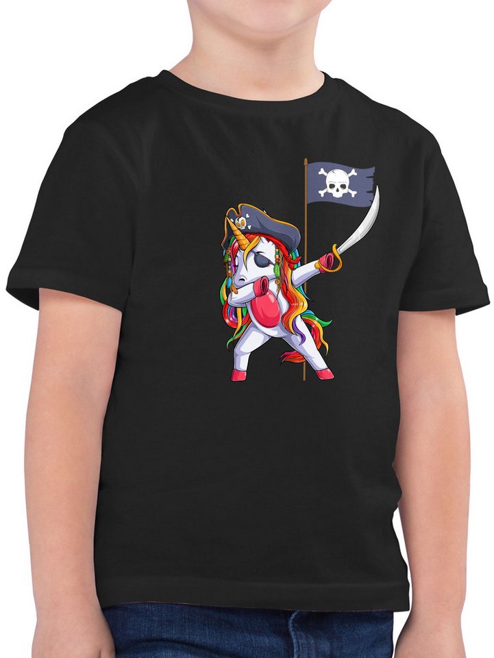 Shirtracer T-Shirt Dab Einhorn Pirat Pirateneinhorn Einhornkapitän Piratenparty mit Einho (1-tlg) Einhorn von Shirtracer