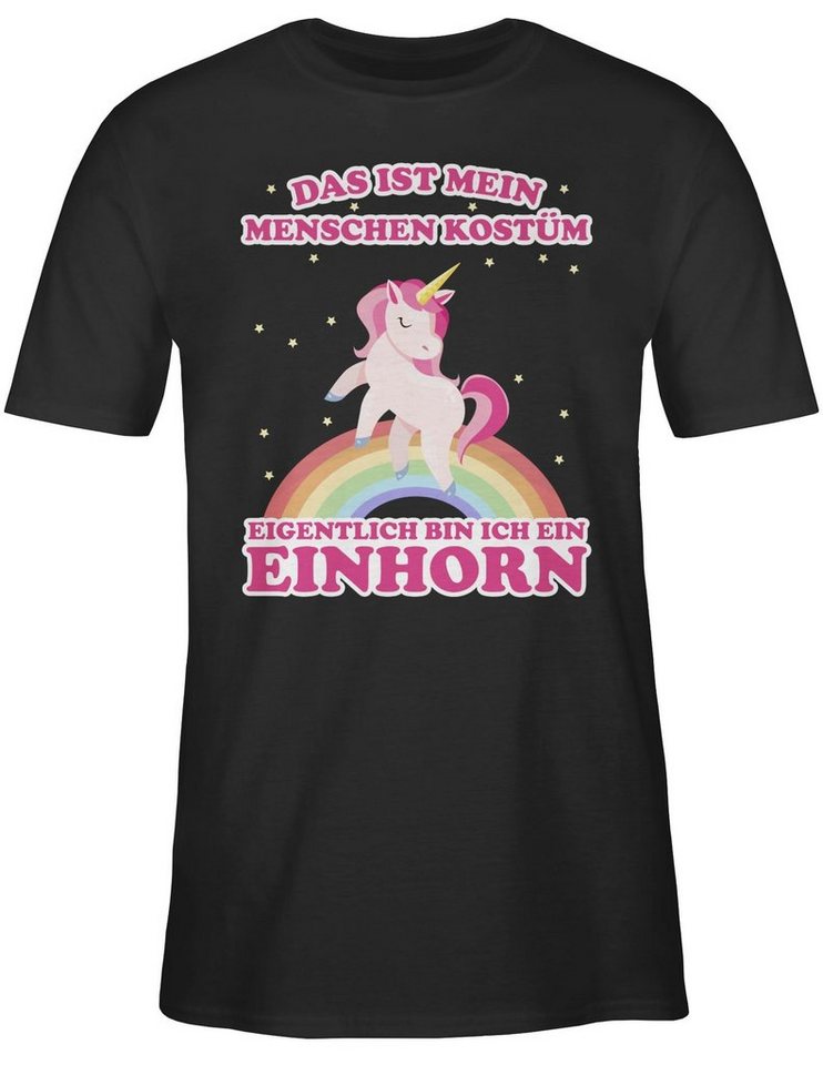 Shirtracer T-Shirt Das ist mein Menschenkostüm Einhorn Karneval Outfit von Shirtracer