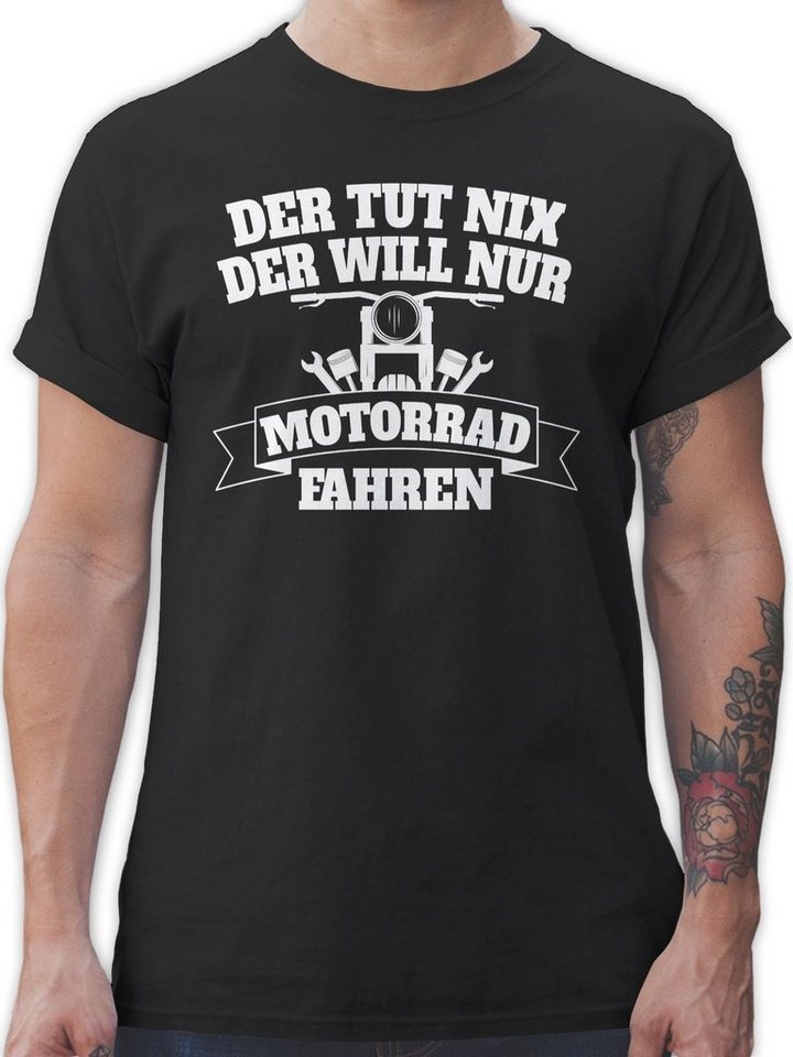 Shirtracer T-Shirt Der tut nix der will nur Motorrad fahren Motorrad Biker von Shirtracer
