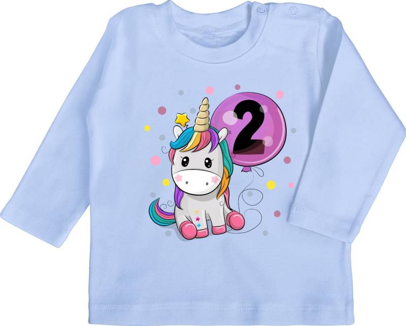 Shirtracer T-Shirt Einhorn 2 Geburtstag Mädchen Kindergeburtstag 2 Jahre 2. Geburtstag von Shirtracer