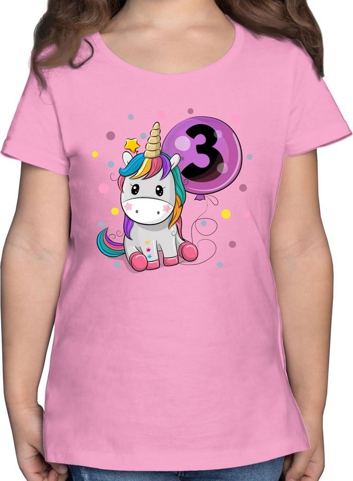 Shirtracer T-Shirt Einhorn 3 Geburtstag Mädchen Kindergeburtstag 3 Jahre 3. Geburtstag von Shirtracer