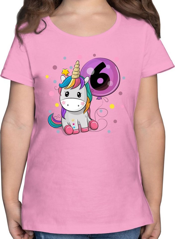 Shirtracer T-Shirt Einhorn 6 Geburtstag Mädchen Kindergeburtstag 6 Jahre 6. Geburtstag von Shirtracer