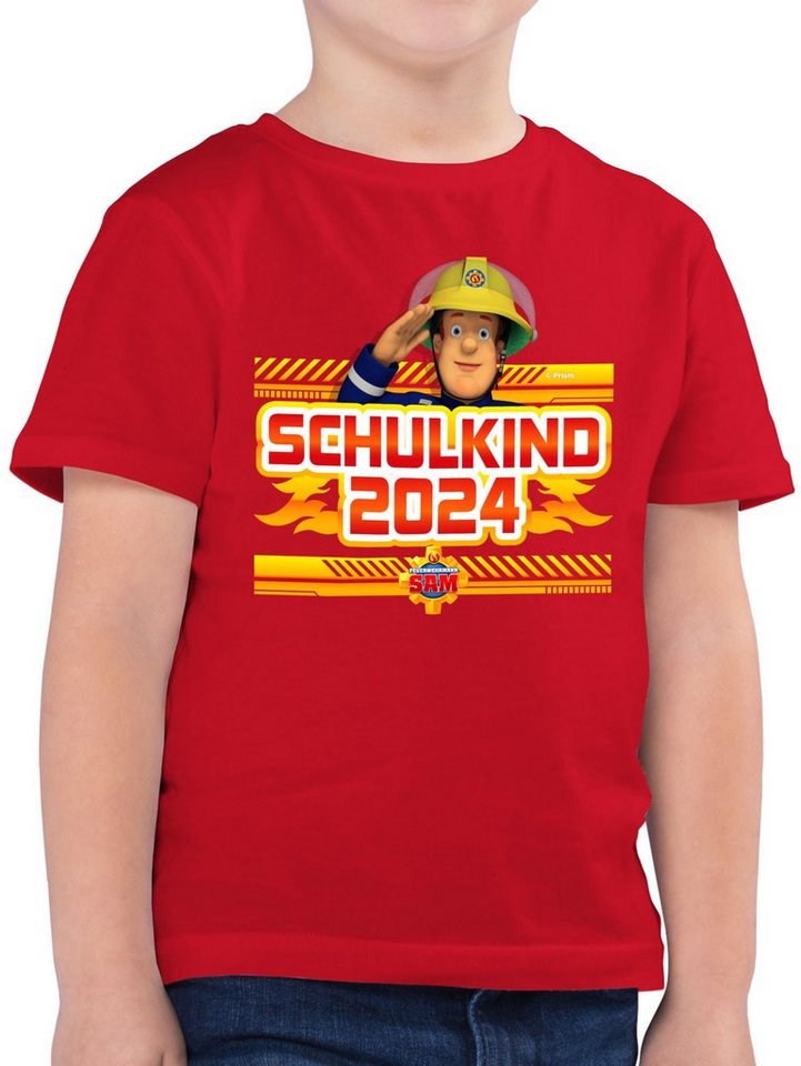 Shirtracer T-Shirt Einschulung Schulkind 2024 Sam (1-tlg) Feuerwehrmann Sam Jungen von Shirtracer