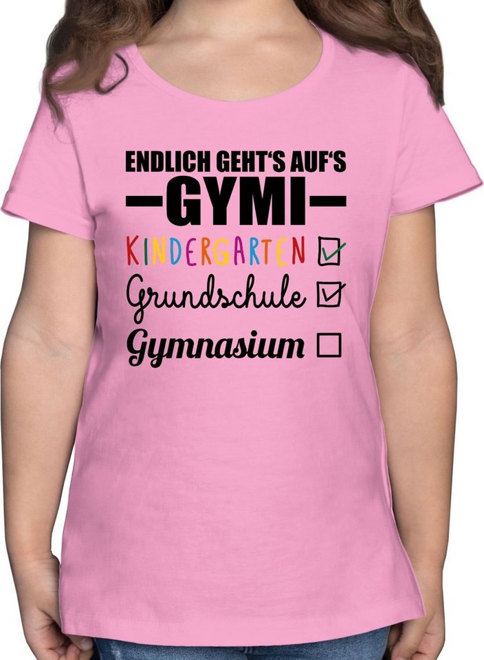 Shirtracer T-Shirt Endlich geht's auf's Gymi - schwarz/bunt Einschulung Mädchen von Shirtracer