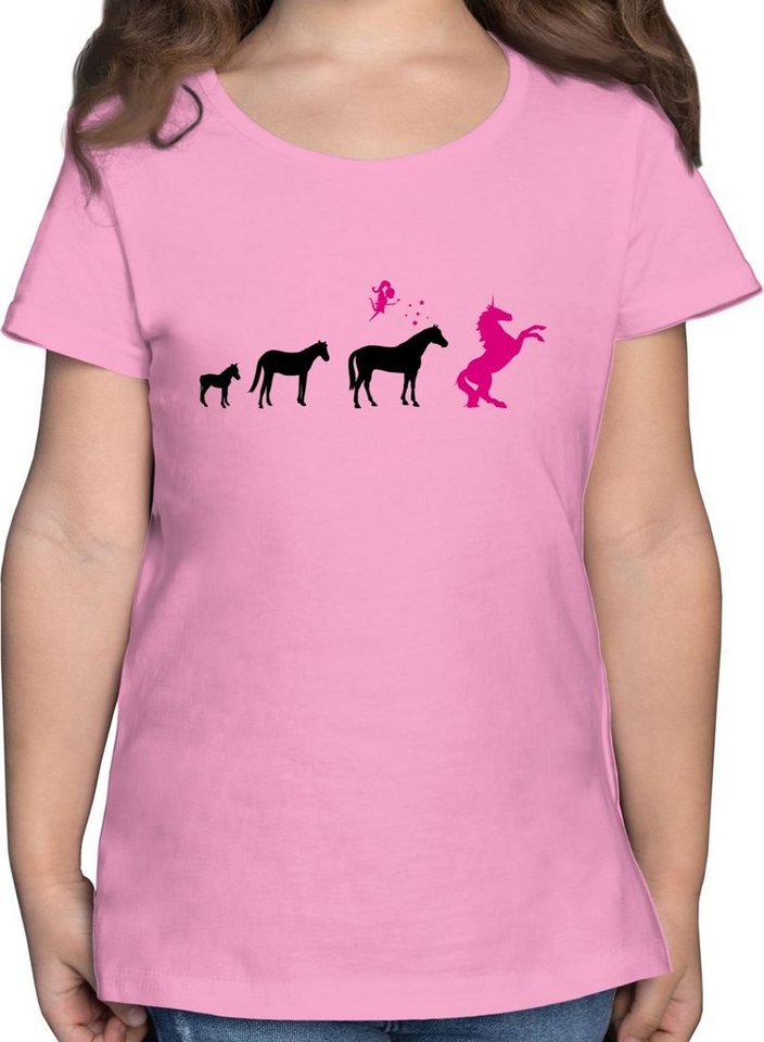 Shirtracer T-Shirt Evolution Einhorn Evolution Kinder von Shirtracer
