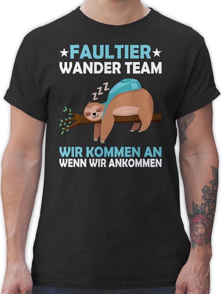 Shirtracer T-Shirt Faultier Wander Team Hiking Sprüche Statement mit Spruch von Shirtracer