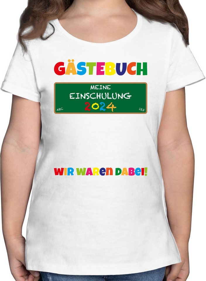 Shirtracer T-Shirt Gästebuch Einschulung 2024 Schulanfang Einschulung Mädchen von Shirtracer