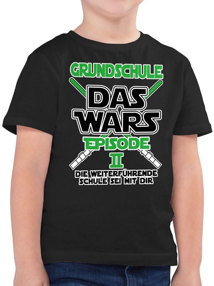Shirtracer T-Shirt Grundschule Das Wars Episode 2 Die weiterführende Schule sei mit dir I (1-tlg) Einschulung Junge Schulanfang Geschenke von Shirtracer