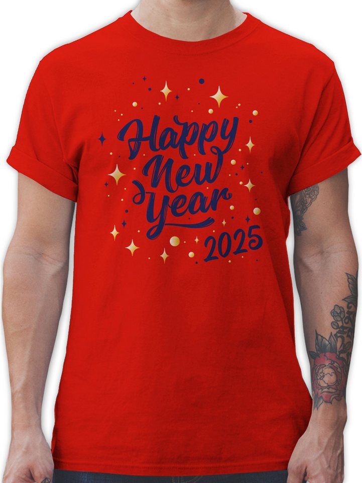 Shirtracer T-Shirt Happy new year 2025 Silvester Erwachsene von Shirtracer