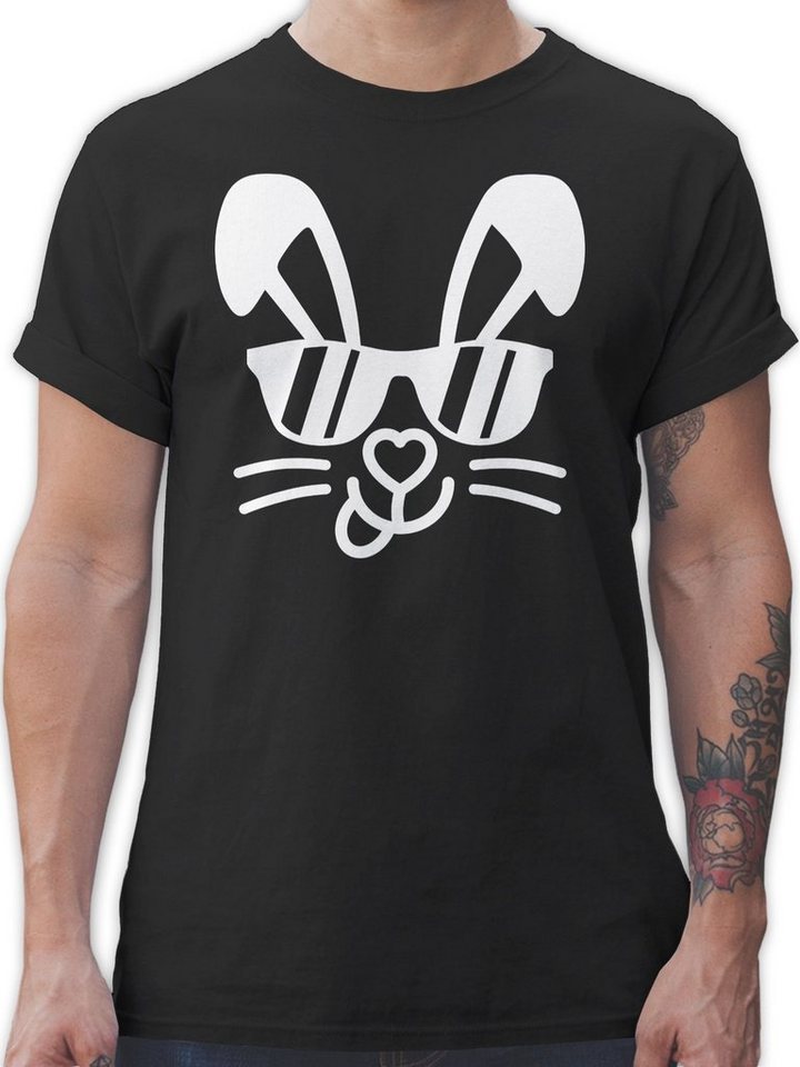 Shirtracer T-Shirt Hase mit Sonnenbrille - weiß - Ostergeschenke - Herren Premium T-Shirt oder mit Osterhasen, Geschenke für Partner zu Ostern, kleine Ostergeschenke als Oster - Kleinigkeit von Shirtracer