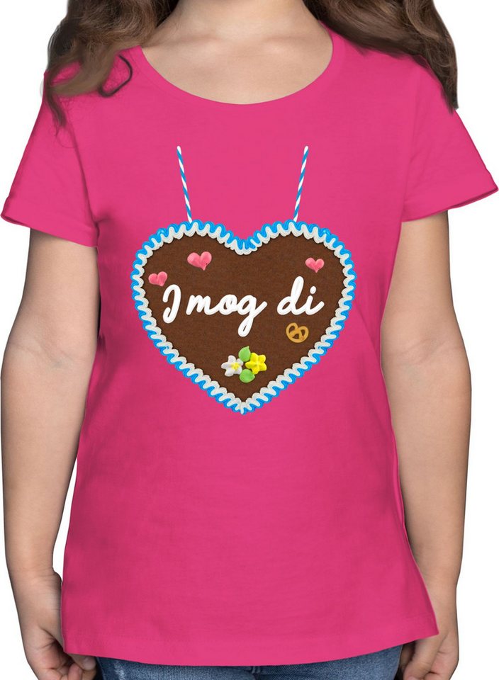 Shirtracer T-Shirt I mog di - Lebkuchenherz - Gänseblümchen Butterblume Herzen Mode für Oktoberfest Kinder Outfit von Shirtracer