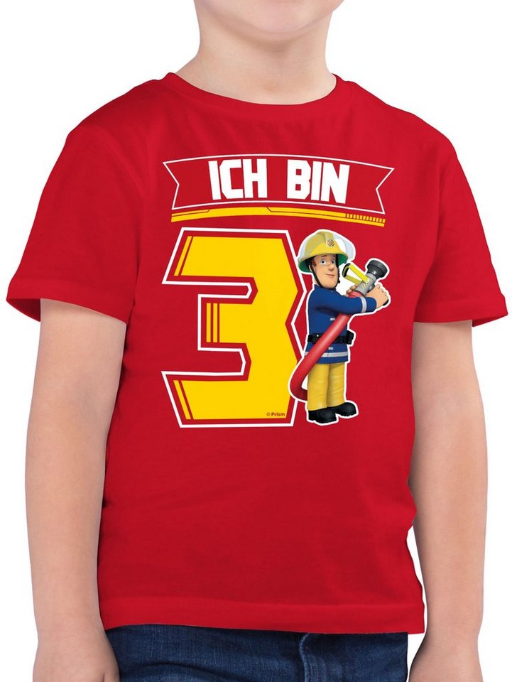 Shirtracer T-Shirt Ich bin 3 - Sam Feuerwehrmann Sam Jungen von Shirtracer