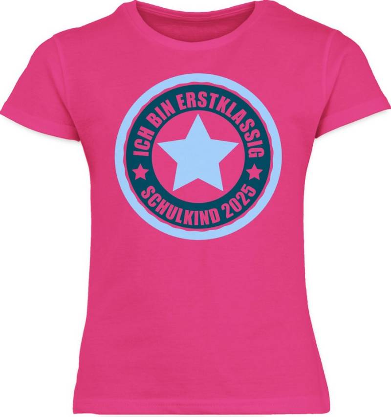 Shirtracer T-Shirt Ich bin erstklassig Schulkind 2025 Geschenk Schulanfang Geschenke Eins Einschulung Mädchen von Shirtracer