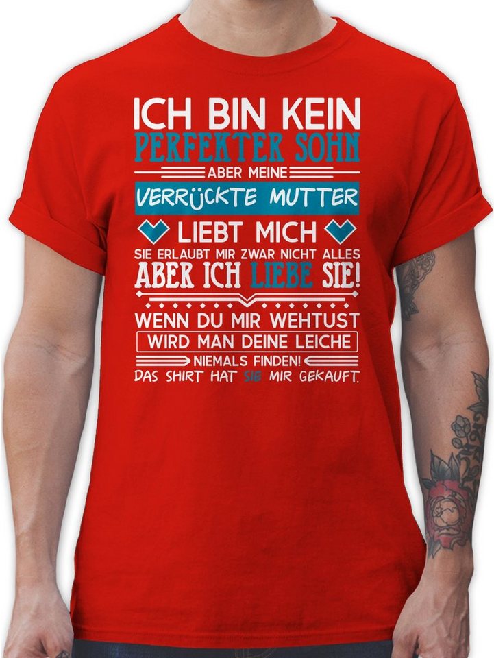 Shirtracer T-Shirt Ich bin kein perfekter Sohn - weiß Herren & Männer Geschenke von Shirtracer