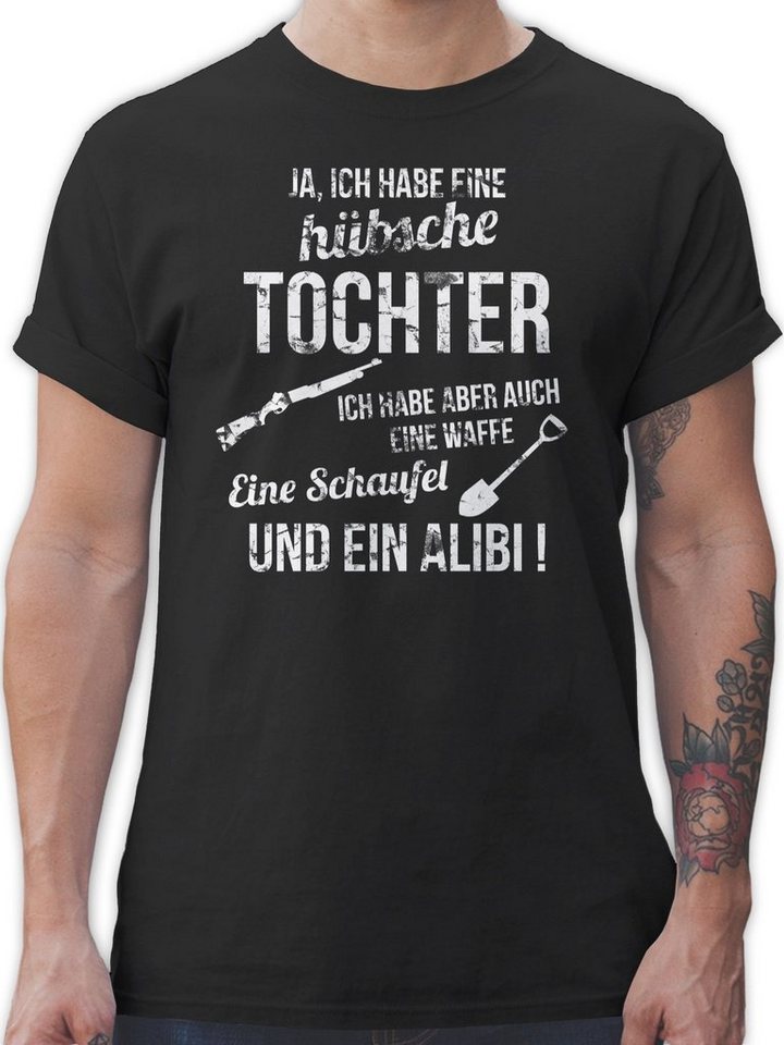 Shirtracer T-Shirt Ich habe eine hübsche Tochter Vatertag Geschenk für Papa von Shirtracer