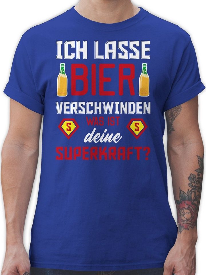Shirtracer T-Shirt Ich lasse Bier verschwinden was ist deine Superkraft Party & Alkohol Herren von Shirtracer