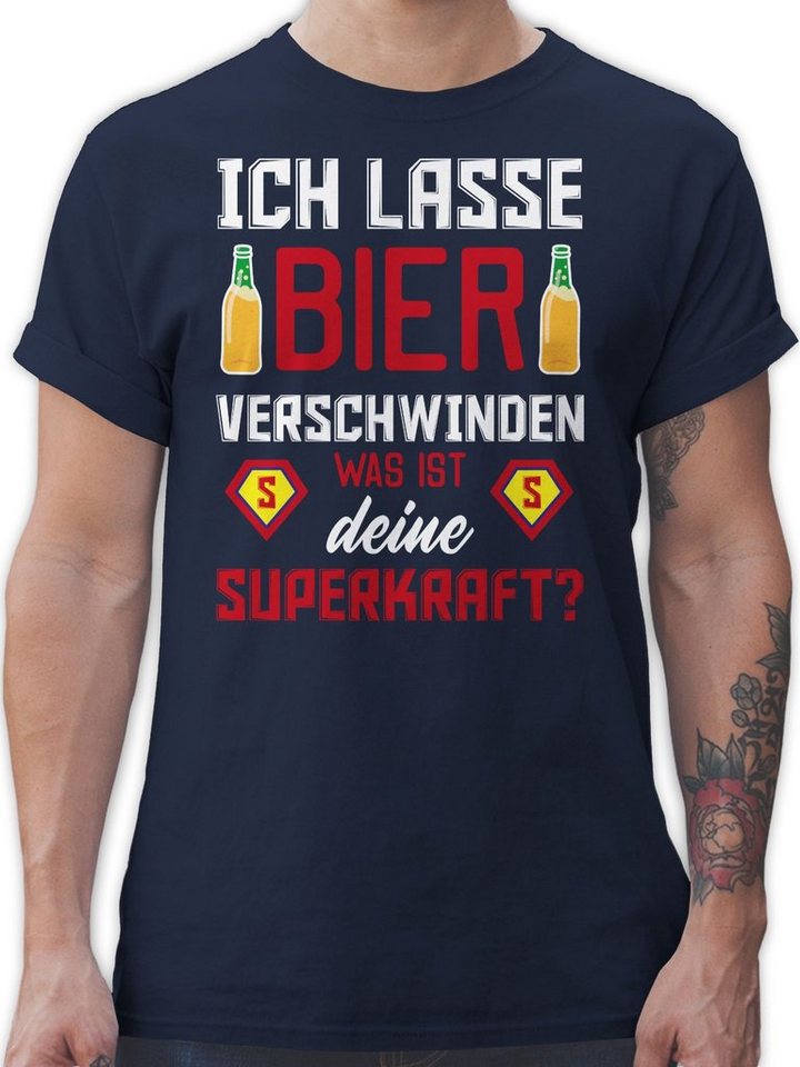 Shirtracer T-Shirt Ich lasse Bier verschwinden was ist deine Superkraft Party & Alkohol Herren von Shirtracer