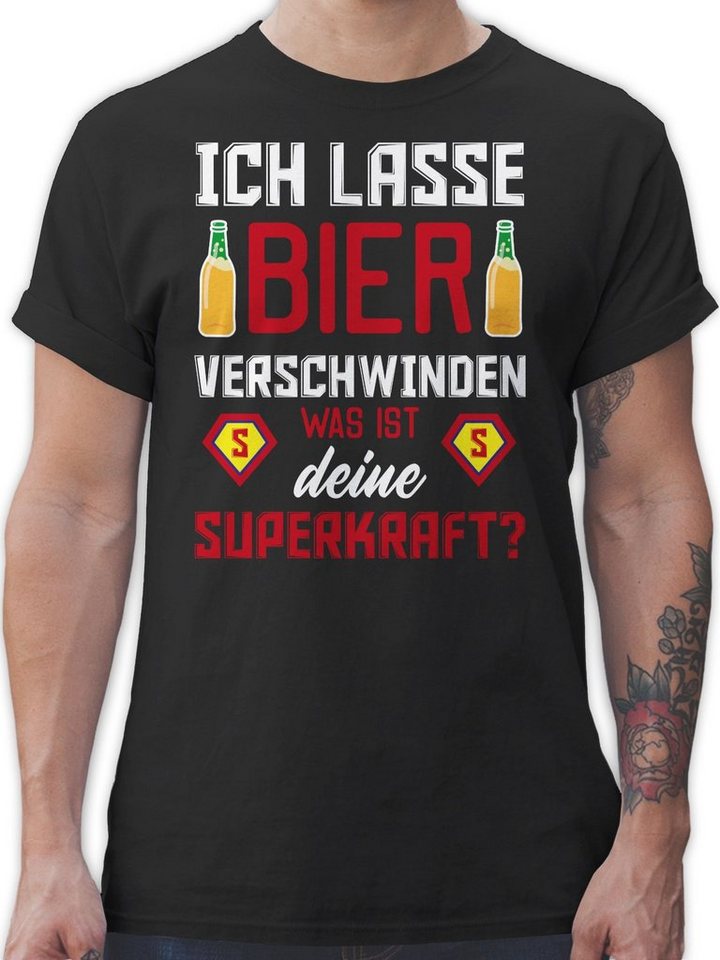Shirtracer T-Shirt Ich lasse Bier verschwinden was ist deine Superkraft Party & Alkohol Herren von Shirtracer
