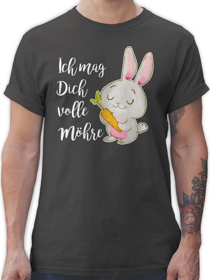 Shirtracer T-Shirt Ich mag dich volle Möhre Aquarell weiß - Ostergeschenke - Herren Premium T-Shirt oder mit Osterhasen, Geschenke für Partner zu Ostern, kleine Ostergeschenke als Oster - Kleinigkeit von Shirtracer