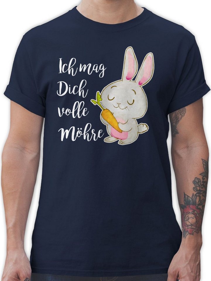 Shirtracer T-Shirt Ich mag dich volle Möhre Aquarell weiß - Ostergeschenke - Herren Premium T-Shirt oder mit Osterhasen, Geschenke für Partner zu Ostern, kleine Ostergeschenke als Oster - Kleinigkeit von Shirtracer
