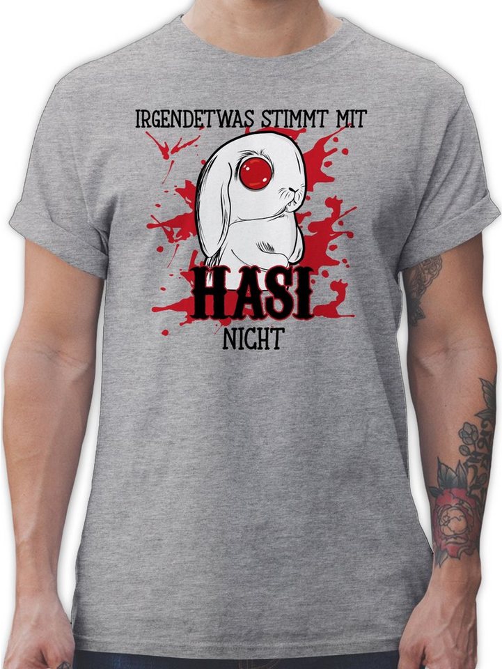 Shirtracer T-Shirt Irgendetwas stimmt mit Hasi nicht - Ostergeschenke - Herren Premium T-Shirt oder mit Osterhasen, Geschenke für Partner zu Ostern, kleine Ostergeschenke als Oster - Kleinigkeit von Shirtracer