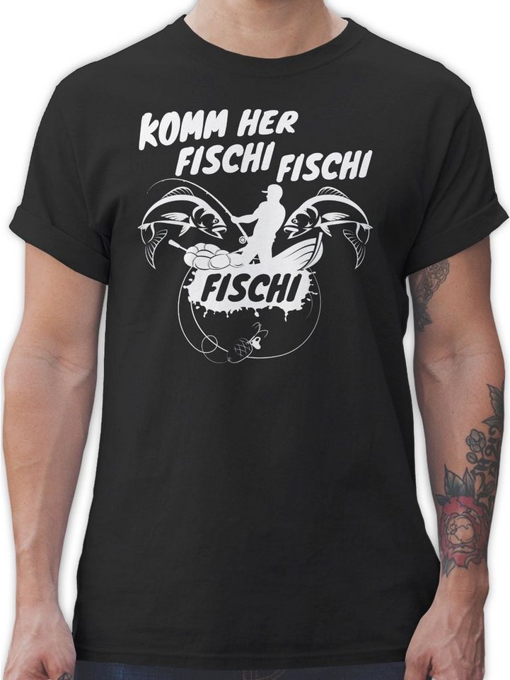 Shirtracer T-Shirt Komm her Fischi Angler Geschenke von Shirtracer