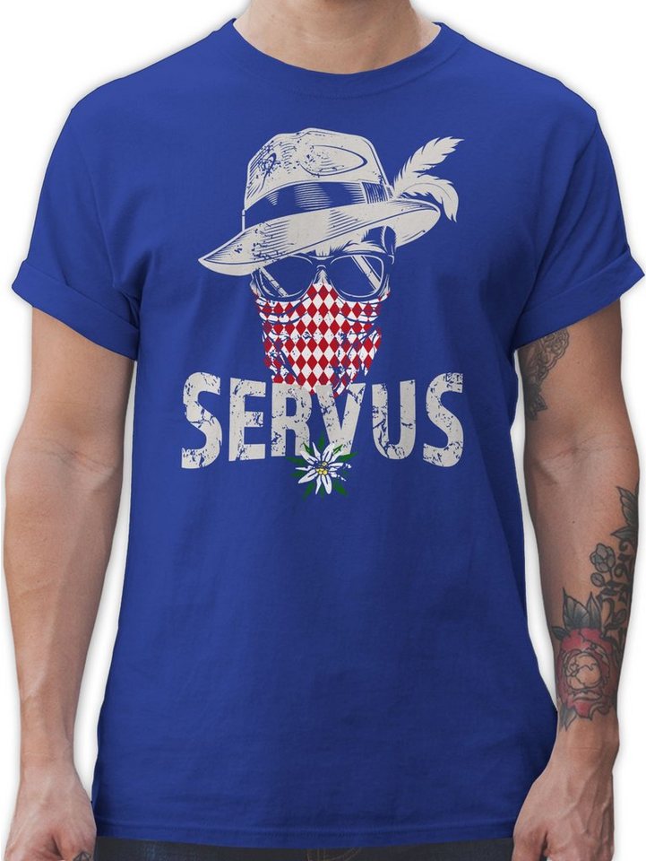 Shirtracer T-Shirt Lausbua Totenkopf Bayrisch Lausbub Tracht Mode für Oktoberfest Herren von Shirtracer