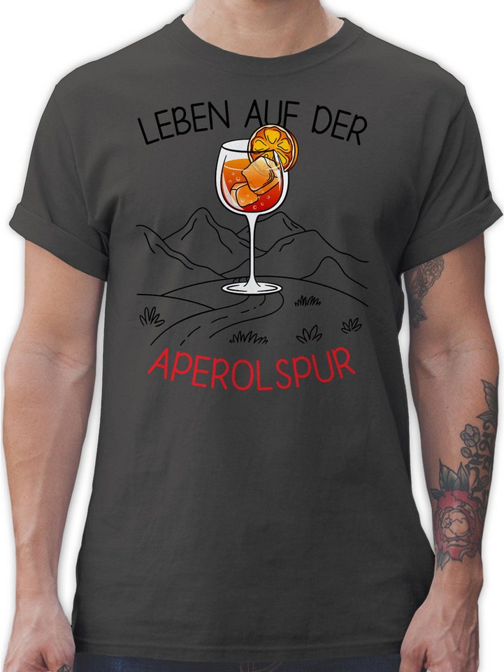 Shirtracer T-Shirt Leben auf der Aperolspur, Aperolaf, Aperol Geschenk Party & Alkohol Herren von Shirtracer