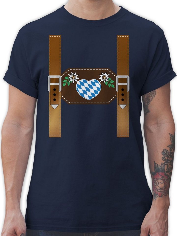 Shirtracer T-Shirt Lederhose - Herz Bayern Mode für Oktoberfest Herren von Shirtracer