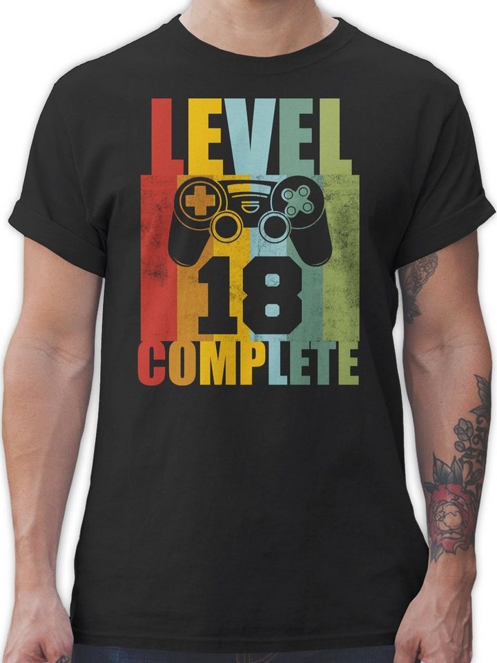 Shirtracer T-Shirt Level Eighteen complete Vintage 18. Geburtstag von Shirtracer