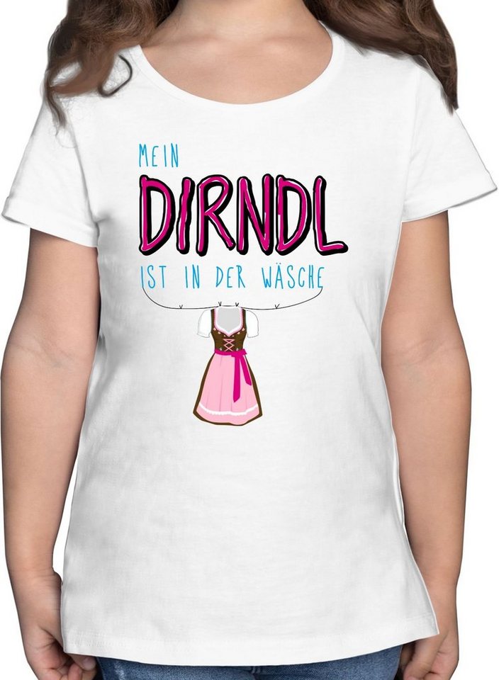 Shirtracer T-Shirt Mein Dirndl ist in der Wäsche Mode für Oktoberfest Kinder Outfit von Shirtracer