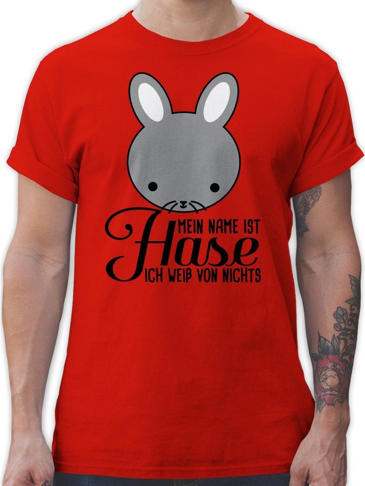 T-Shirt Mein Name ist Hase ich weiß von nichts - Ostergeschenke - Herren Premium T-Shirt oder mit Osterhasen, Geschenke für Partner zu Ostern, kleine Ostergeschenke als Oster - Kleinigkeit von Shirtracer